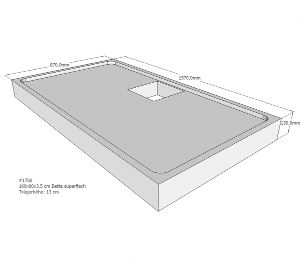 Neuesbad Wannenträger für Bette superflach 160x90x3,5