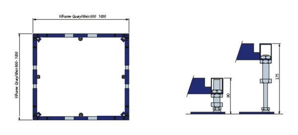 Villeroy & Boch ViFrame Montagerahmen für Duschwannen bis 1000x1000, U91412300