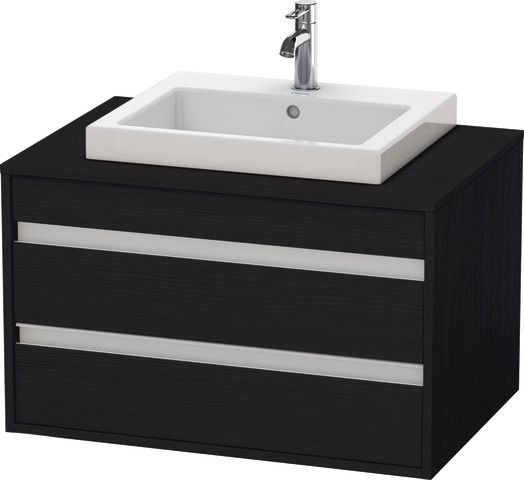 Duravit Ketho Konsolenwaschtischunterbau wandhängend Eiche Schwarz Matt 800x550x496 mm - KT675401616