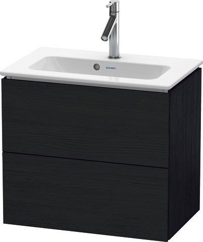 Duravit L-Cube Waschtischunterbau wandhängend Eiche Schwarz Matt 620x391x550 mm - LC625601616