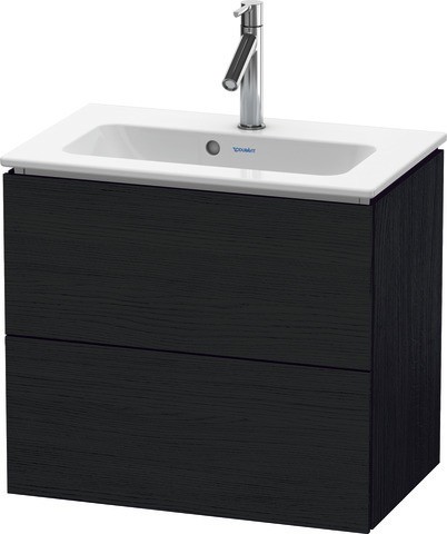 Duravit L-Cube Waschtischunterbau wandhängend Eiche Schwarz Matt 620x391x550 mm - LC6256016160A00