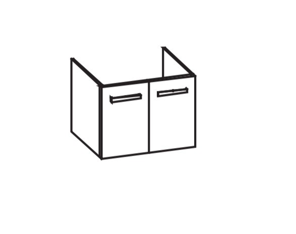Artiqua 412 Waschtischunterschrank für Connect Space E1327, E1328, Anthrazit Glanz, 412-WU2T-I58-706