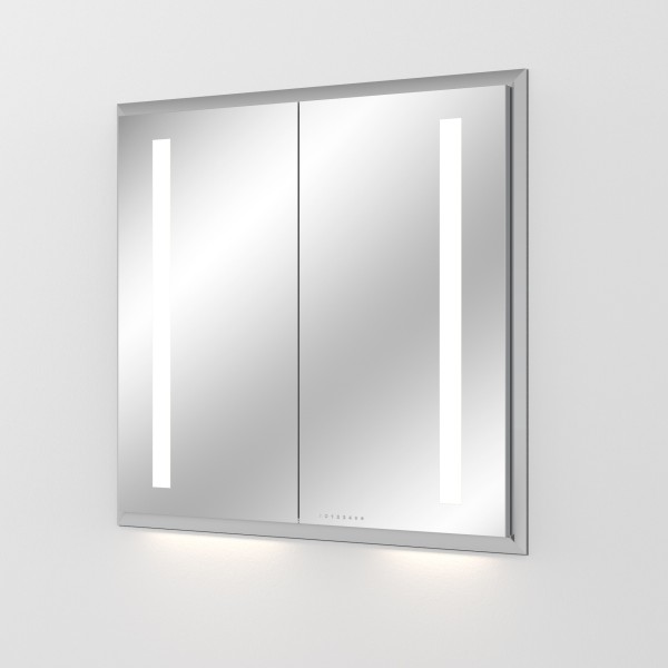 Sanipa Reflection Aluminium-Wandeinbau-Spiegelschrank WILMA 85 mit LED-Beleuchtung, AU4026L