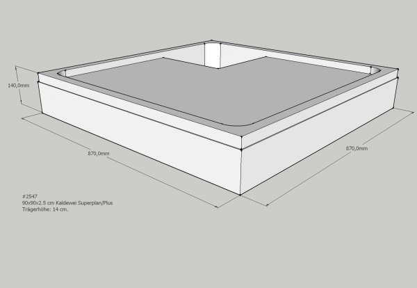 Neuesbad Wannenträger für Kaldewei Superplan 90x90x2,5