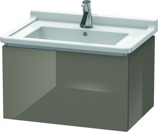 Duravit L-Cube Waschtischunterbau wandhängend Flanell Grau Hochglanz 670x469x408 mm - LC616408989