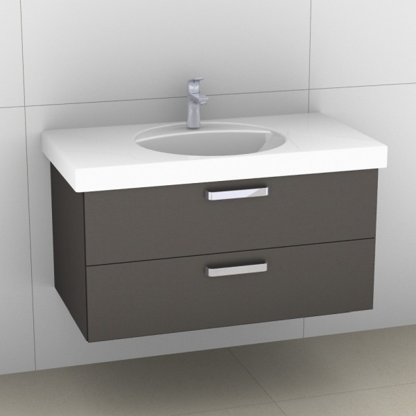 Artiqua 413 Waschtischunterschrank für Preciosa 124230, 124240 Stahlgrau Metallic, 413-WU2L-K45-7141