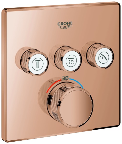 GROHE Thermostat Grohtherm SmartControl 29126 eckig FMS 3 Absperrv. warm sunset, 29126DA0