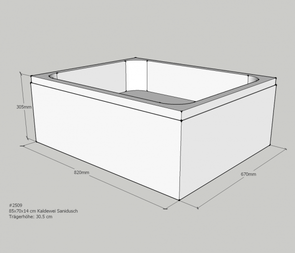 Neuesbad Wannenträger für Kaldewei Sanidusch 70x85x14