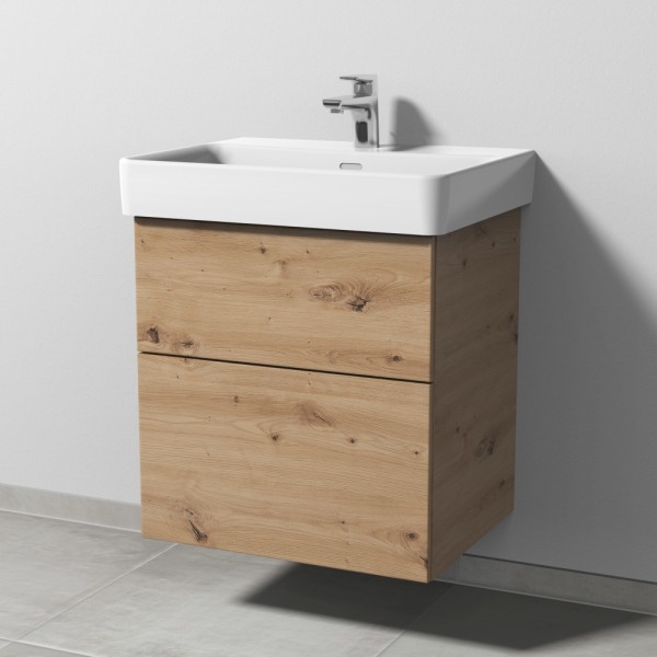 Sanipa 3way Waschtischunterbau zu Laufen Pro S Waschtisch mit 2 Auszügen, Eiche Natural-Touch