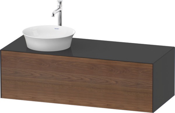 Duravit White Tulip Konsolenwaschtischunterbau wandhängend Amerikanischer Nussbaum & Graphit Matt &