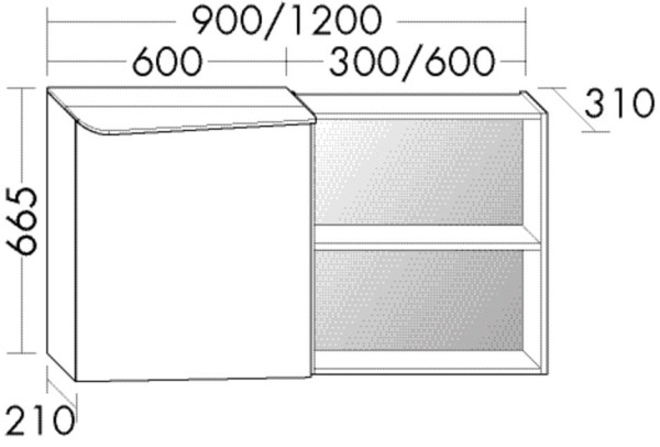 Burgbad Spiegelschrank Badu 665x1200x310 Eiche Dekor Flanelle, SFUC120LF3696