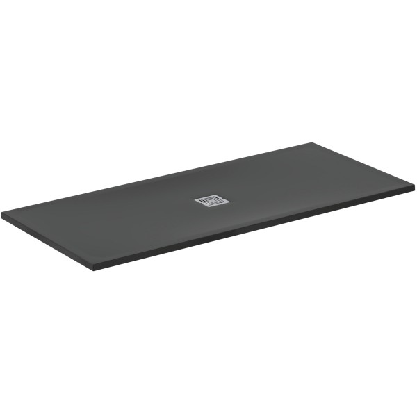 Ideal Standard Rechteck-Duschwanne Ultra Flat S + 1800x800mm Ablauf zentriert Schiefer, T5612FV