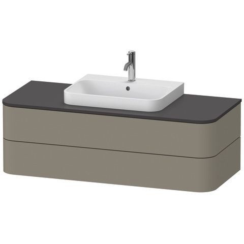 Duravit Happy D.2 Plus Konsolenwaschtischunterbau wandhängend Stein Grau Seidenmatt 1300x550x408 mm