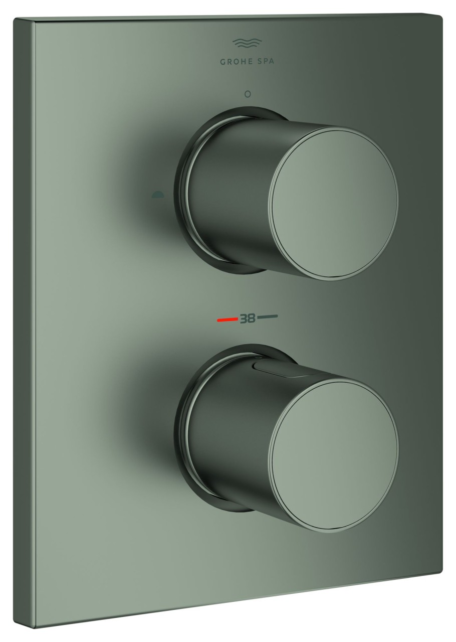 GROHE Thermostat Grohtherm F 100752 2-Wege-Umstellung f. Rapido T satin steel, 100752MS00 100752MS00