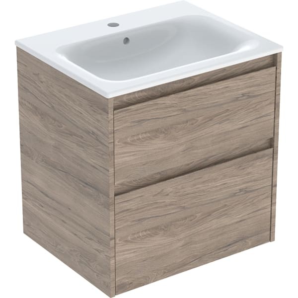 Geberit Renova Plan Set Möbelwaschtisch schmaler Rand, mit Unterschrank, zwei, 504039JR1