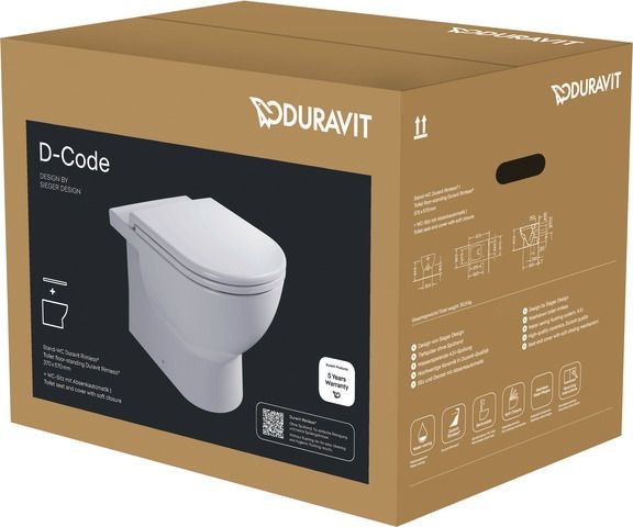 Duravit D-Code WC-Set bodenst.Vorwand, Rimless