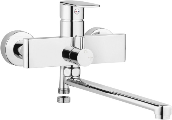 Neuesbad Serie 100 Waschtischarmatur/Wannenarmatur, mit verlängertem Auslauf, Oberfläche: chrom
