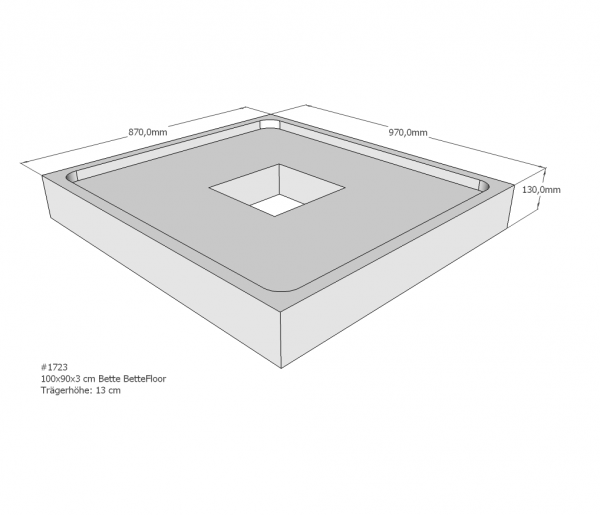 Neuesbad Wannenträger für Bette Floor 1000x900