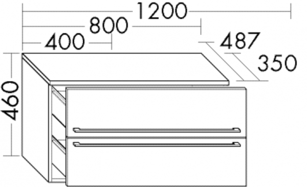 Burgbad Unterschrank Cube PG1 460x400x355 Graphit Softmatt, USBC040F5786