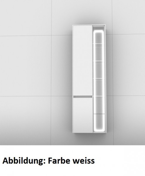 Artiqua 116 Hochschrank mit LED, Weiß Glanz, 116-HTRB-1-50-L-7050-68