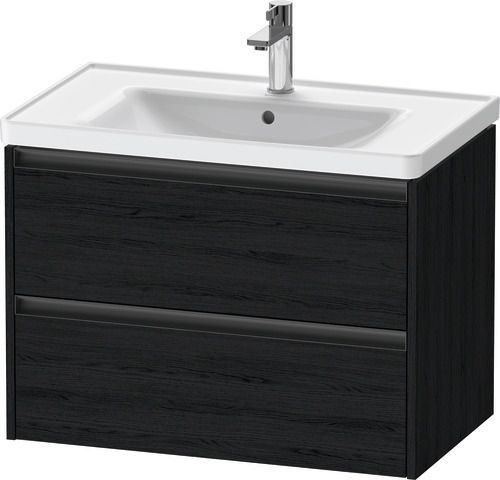 Duravit Ketho.2 Waschtischunterbau wandhängend Eiche Schwarz Matt 784x455x549 mm - K25283016160000