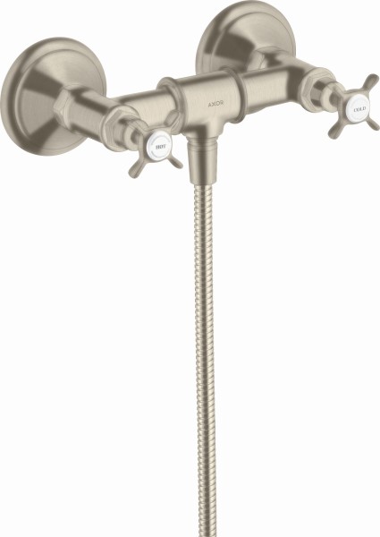 Hansgrohe Zweigriff Brausenarmatur Aufputz Axor Montreux brushed nickel, 16560820