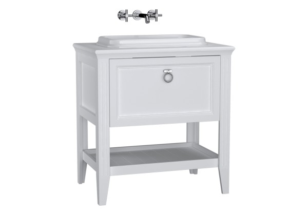VitrA Valarte Set 78 cm Einbauwaschtisch + Waschtischunterschrank 1 Vollauszug Weiß Matt,62195