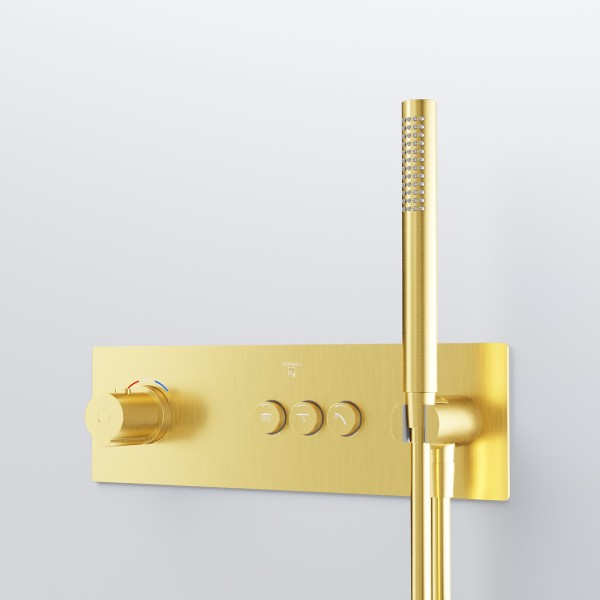 Steinberg Serie 390 Unterputz-Thermostat ¾″, Gold gebürstet