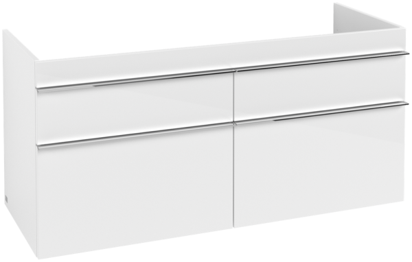 Villeroy & Boch Waschtischunterschrank Venticello A93001DH, B:1253, H:590, T:502mm, Glossy White