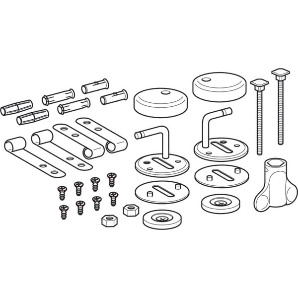 Geberit Edelstahlscharniere (Set) 597003 zu WC-Sitz Romantik, edelstahl