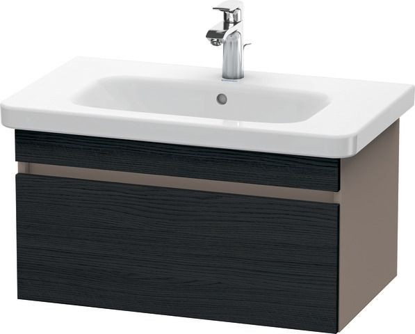 Duravit DuraStyle Waschtischunterbau wandhängend Eiche Schwarz & Basalt Matt 730x448x398 mm - DS6381