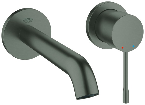 GROHE 2-Loch Waschtischarmatur Unterputz Essence Ausladung 183mm hard graphite geb., 29192AL1