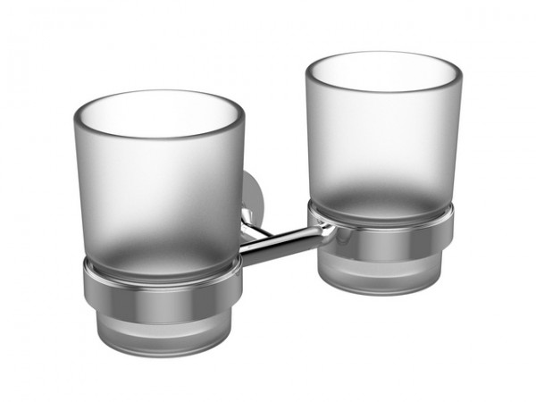 Ideal Standard doppelter Glashalter IOM, mattglas, Chrom, A9238AA
