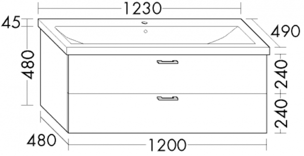 Burgbad Keramik Waschtisch-Set Sys30 PG1 Aqua Eiche Dekor Merino/Alpinweiss, SFAW123F2813C0001