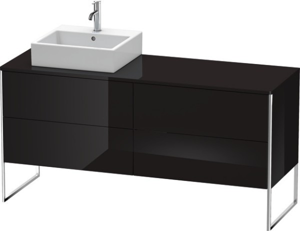 Duravit XSquare Konsolenwaschtischunterbau bodenstehend Schwarz Hochglanz 1600x548x778 mm - XS4924L4