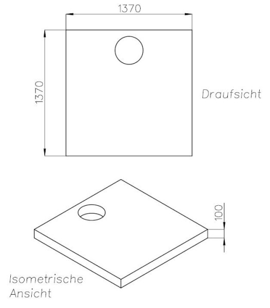Neuesbad Wannenträger für Hoesch Muna 140x140x3