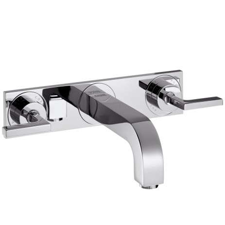 Hansgrohe 3-Loch Waschtischarm.Axor Citterio Wand F-Set lang chrom m.Platte u.Hebelgr, 39148000