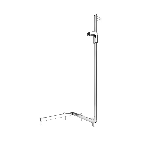 KEUCO AXESS Eck-Duschhandlauf 90° mit Brausestange rechts, Metall, B: 53,1 H: 130,1 T: 55 cm, 350080