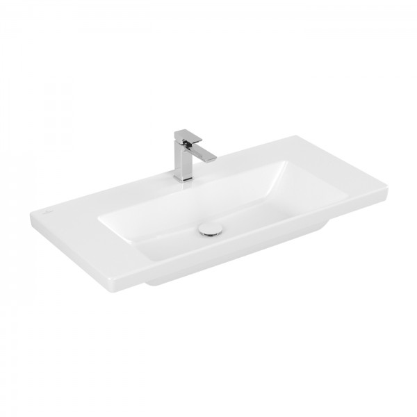 Villeroy & Boch Subway 3.0 Schrankwaschtisch, 1000 x 470 x 165 mm, Weiß Alpin, ohne Überlauf, ungesc