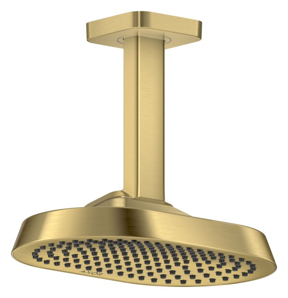 Hansgrohe AXOR ShowerSphere Kopfbrause 250/160 1jet EcoSmart mit Deckenanschluss, Brushed Brass, 397