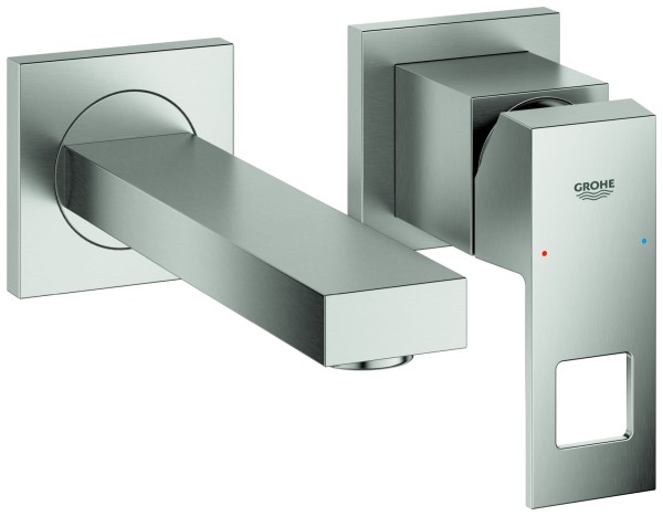 GROHE 2-Loch-WT-Wandbatt. Eurocube 19895 FMS Ausladung 171mm supersteel, 19895DC0