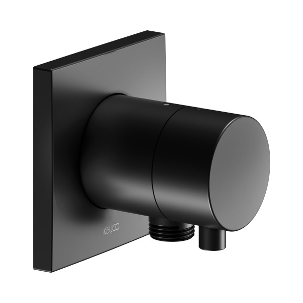 Keuco IXMO Black Selection Absperrventil m. Schlauchanschluss, eckig, m. Comfort Griff schwarz matt
