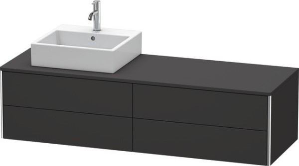 Duravit XSquare Konsolenwaschtischunterbau wandhängend Graphit Supermatt 1600x548x400 mm - XS4914L80