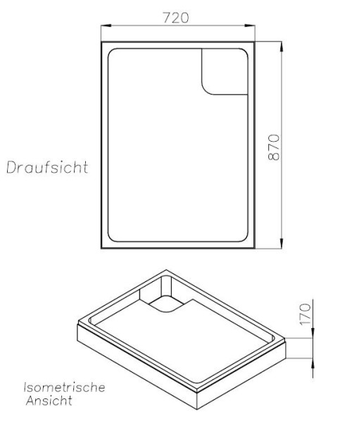 Neuesbad Wannenträger für Duravit D-Code 900x750x65