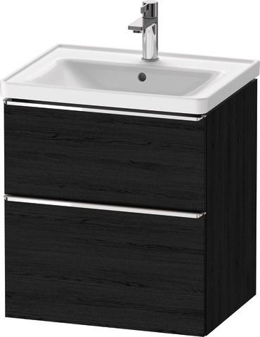 Duravit D-Neo Waschtischunterbau wandhängend Eiche Schwarz Matt 584x452x625 mm - DE4359010160000
