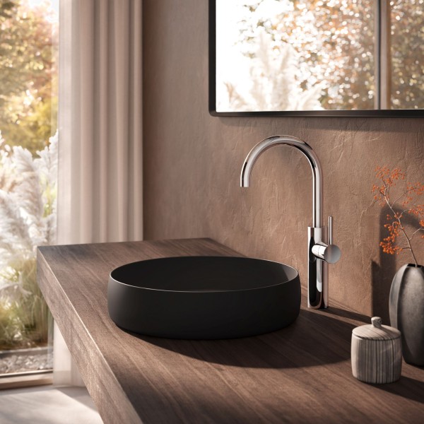 Herzbach DEEP Waschtischmischer XL-Size Griff seitlich mit PUSH-Ablauf Chrom, 18.020310.3.01