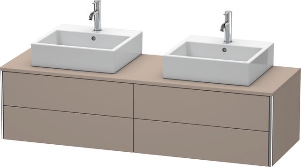 Duravit XSquare Konsolenwaschtischunterbau wandhängend Basalt Matt 1600x548x400 mm - XS4917B4343