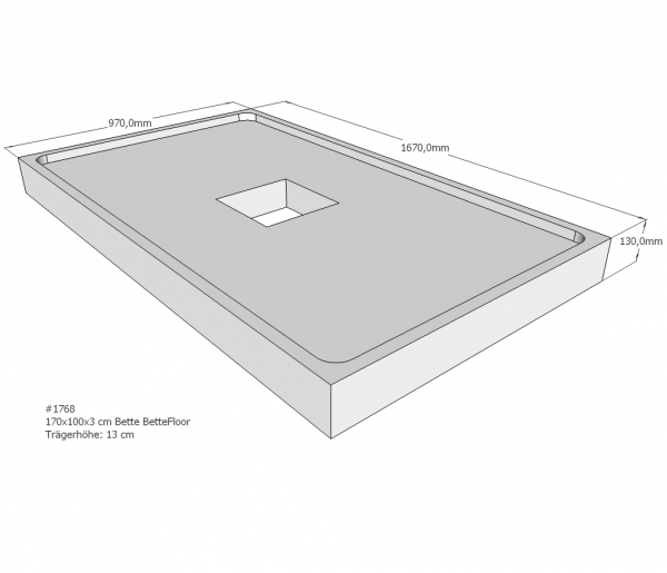 Neuesbad Wannenträger für Bette Floor 1700x1000