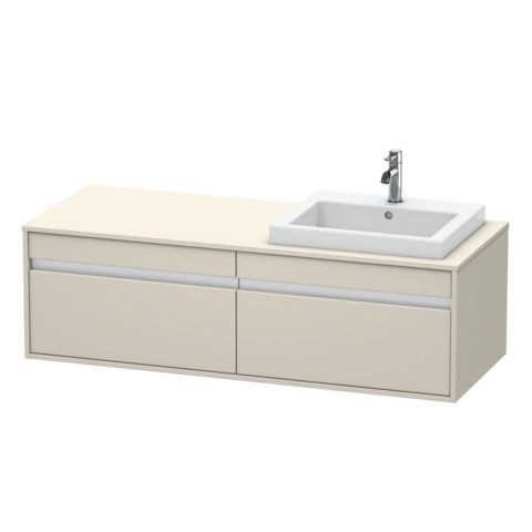 Duravit Ketho Konsolenwaschtischunterbau wandhängend Taupe Matt 1400x550x426 mm - KT6797R9191