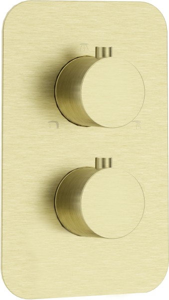 Neuesbad Unterputz Thermostat Brausearmatur - rund, Oberfläche: gold gebürstet